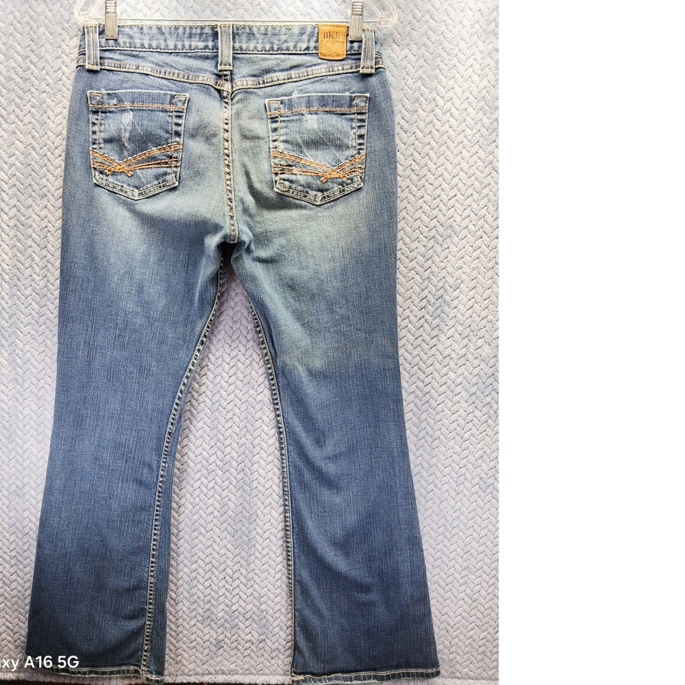 BKE Sabrina Stretch Bootcut Jeans Medium Wash Distressed‎ 31x31.5 Cowgirl Rodeo